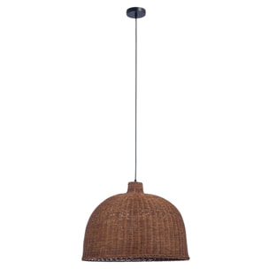 FORLIGHT Cortic lampara colgante de rattan natural para bombilla E27
