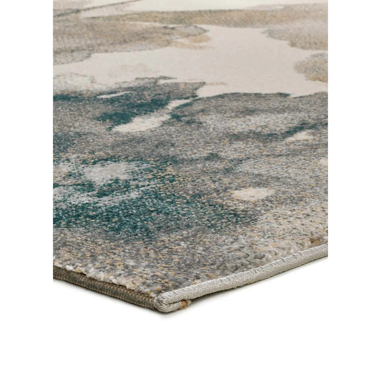 SARA Alfombra con flores en tonos beige y azules, varias medidas disponibles