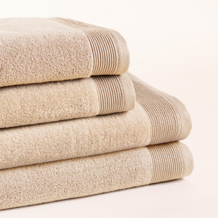 Lot de 4 serviettes Harmony Sand - Zero Twist - 600 grammes