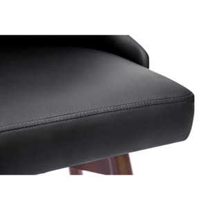 Tabourets de bar design pivotants 360° noir et noyer H65 (lot de 2) HASTA