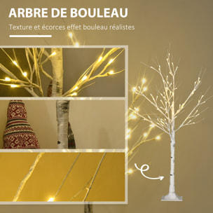 Arbre lumineux LED - décoration lumineuse de Noël - 72 LEDS - 1,2H m - métal PP blanc