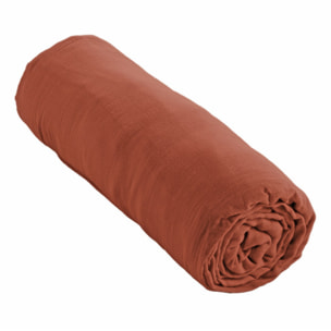 Drap housse 180x200 cm gaze de coton Bonnet 30 cm - GAIA