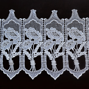 Brise bise macramé au bouquet fleuri - Blanc