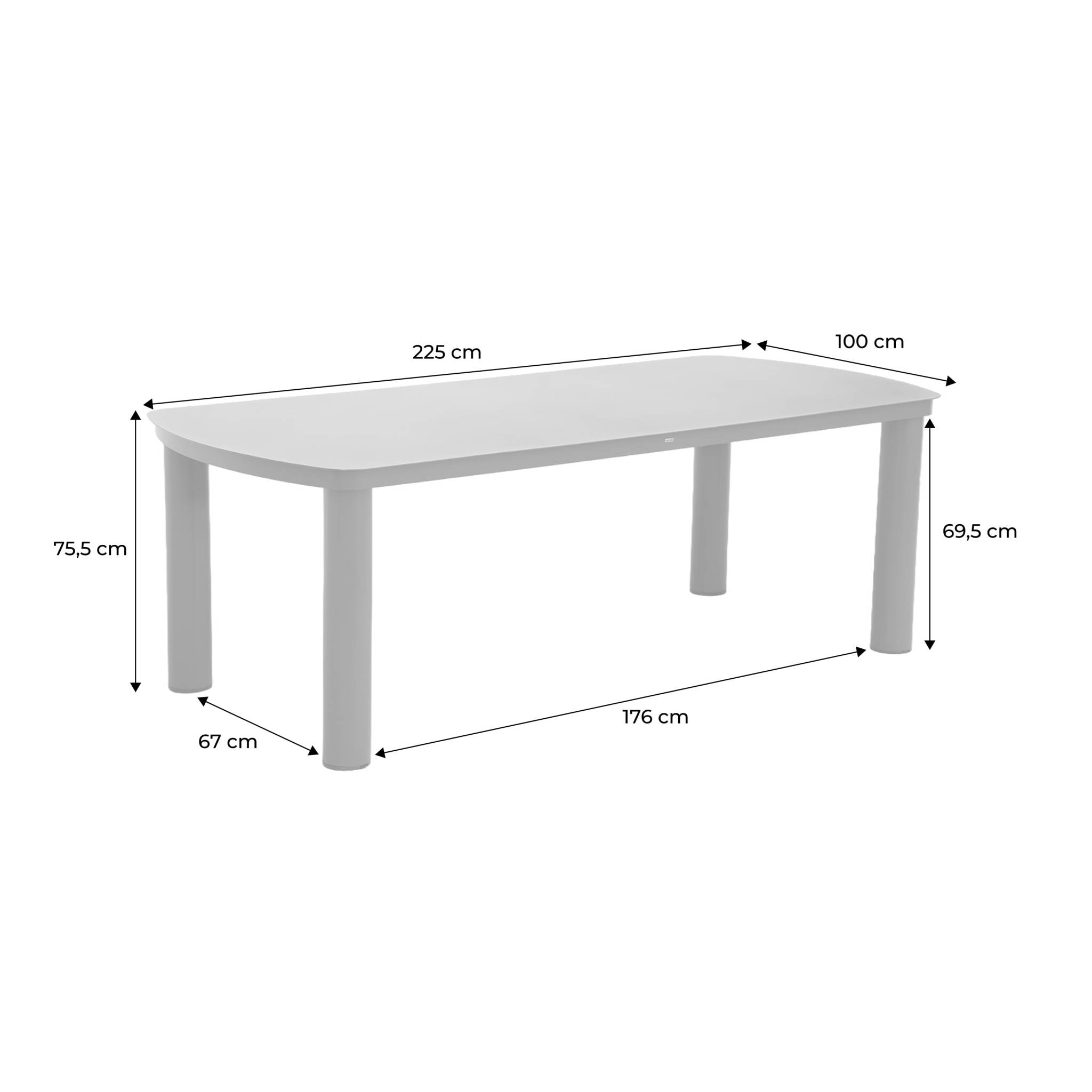 Table de jardin aluminium 10 places  ZARO