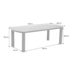 Table de jardin aluminium 10 places  ZARO