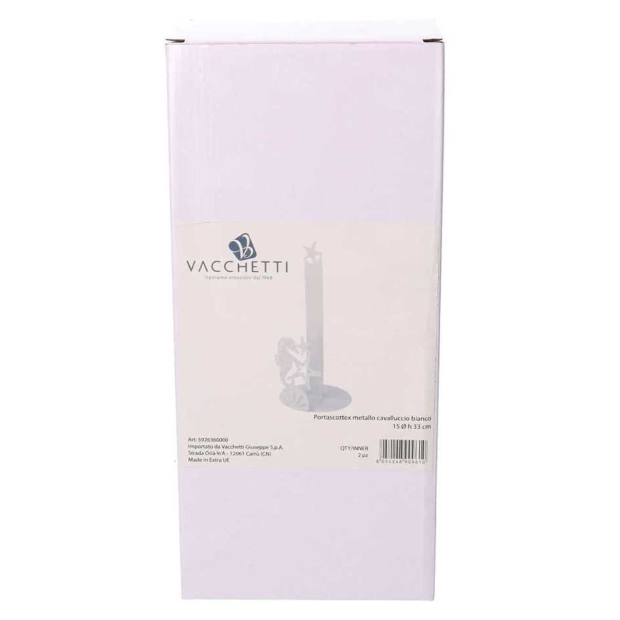 Portascottex in metallo cavalluccio biancotondo cmø15h33