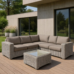 Set de 2 pots ronds en terre d'argile forme basse 41/55cm FARO