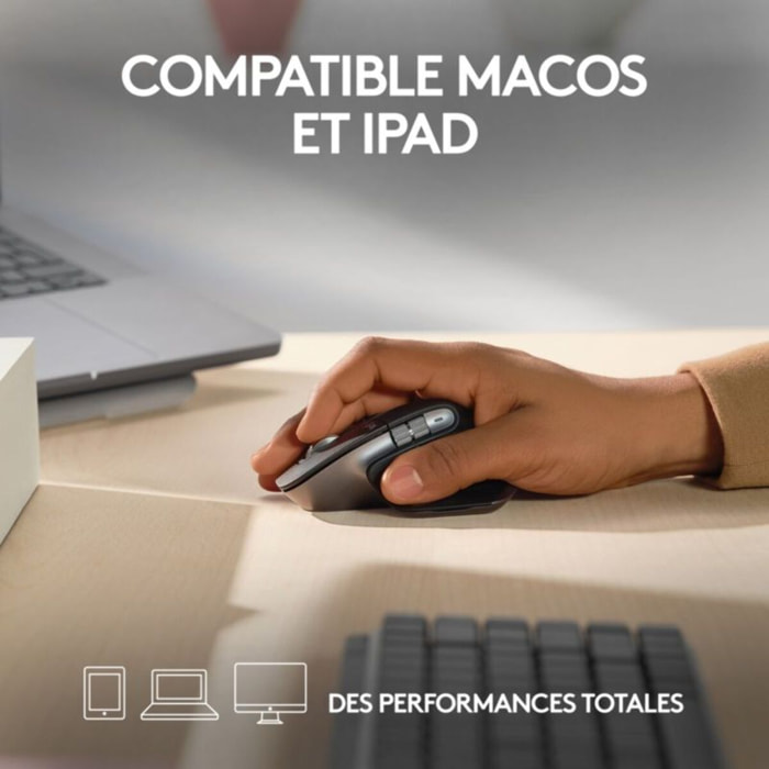 Souris sans fil rechargeable LOGITECH Mx Master 3s pour Mac Gris Sidéral