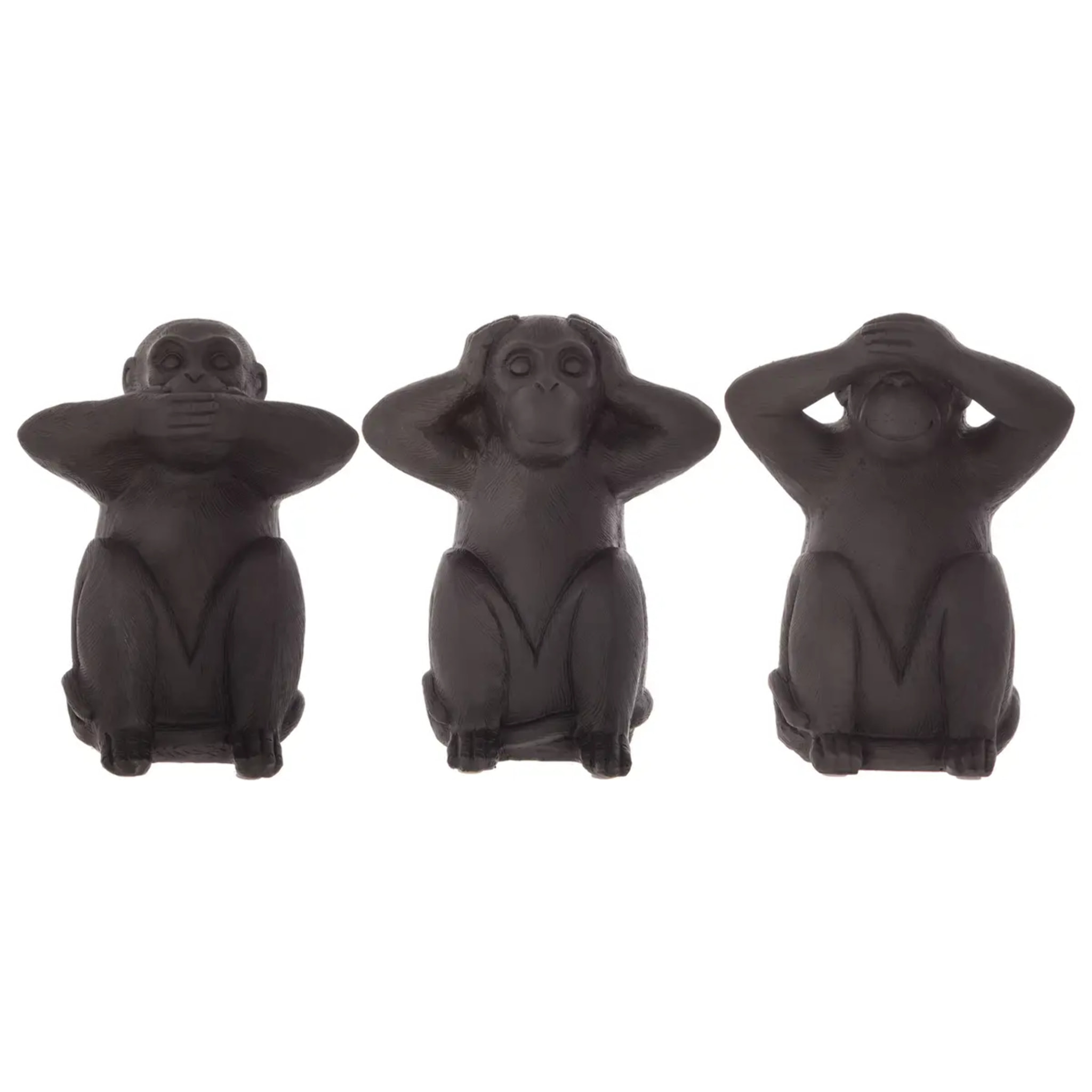 Lot de 3 singes Sagesse H.23cm résine