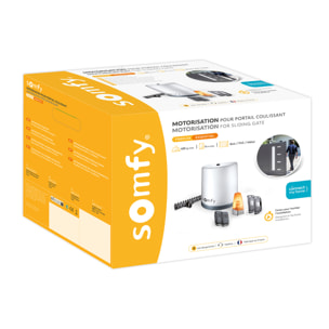 Motorisation de portail coulissant Freevia Essential RTS - Livrée avec 2 télécommandes Keypop, feu clignotant et 4m de crémaillère