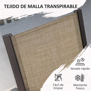 Outsunny Conjunto de Comedor de Exterior de 7 Piezas Conjunto de Mesa y 6 Sillas de Jardín con Sillas Apilables y Marco de Acero para Terraza Patio Caqui