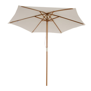 Sombrilla para Terraza de Poliéster Madera 2,5x2,25m Crema
