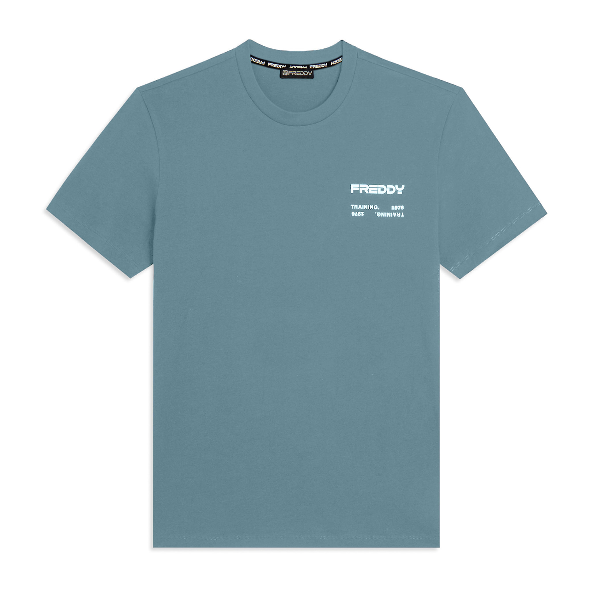 T-shirt in cotone con logo effetto gommato