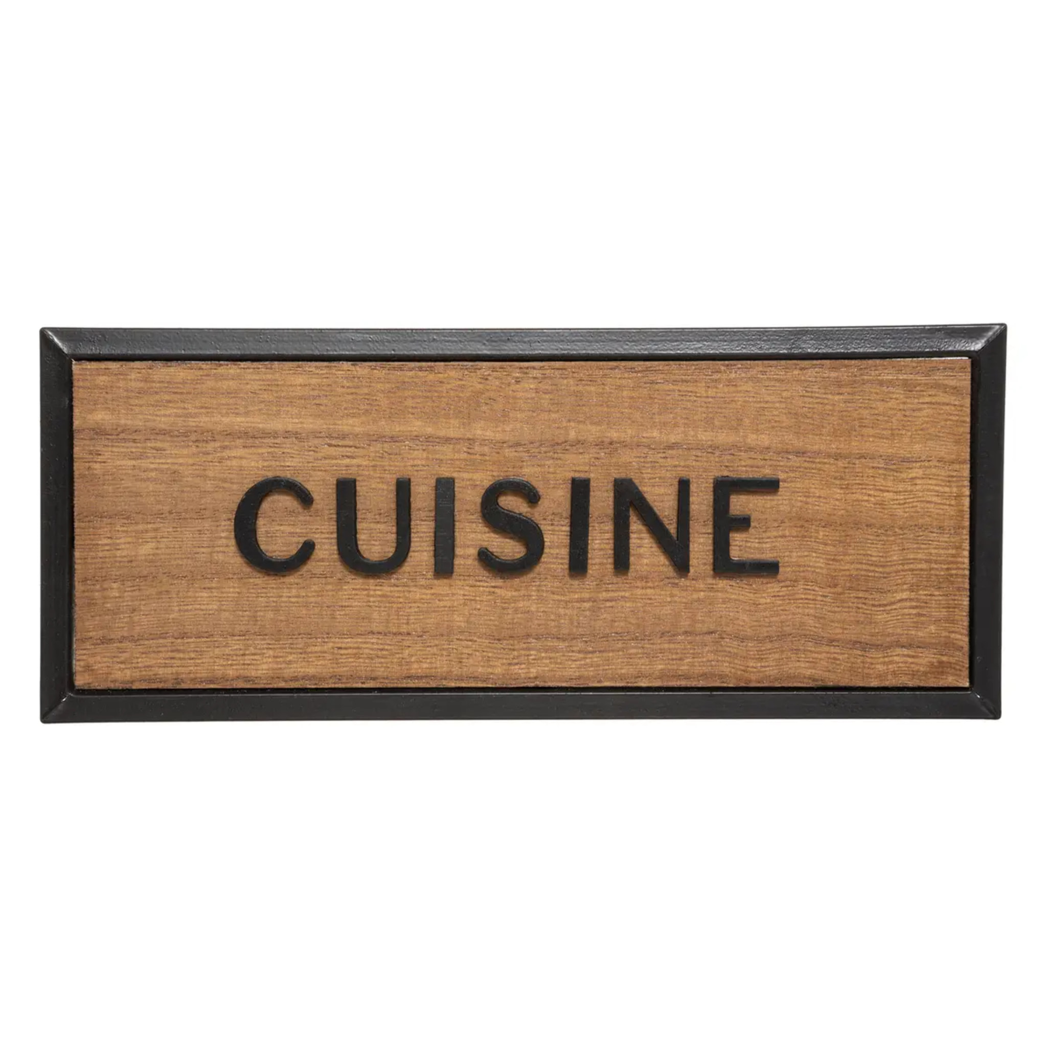 Plaque de porte bois métal 22x9cm