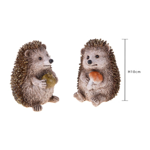 Ricci con Frutto E Funghetto - Pezzi 2 - 8,5xH10x7,5cm - Bianchi Dino SpA