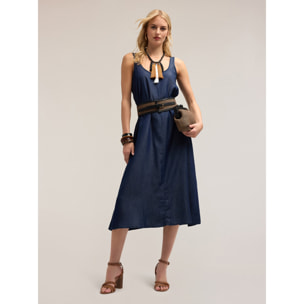 Motivi - Vestido largo en TENCEL™ - Azul