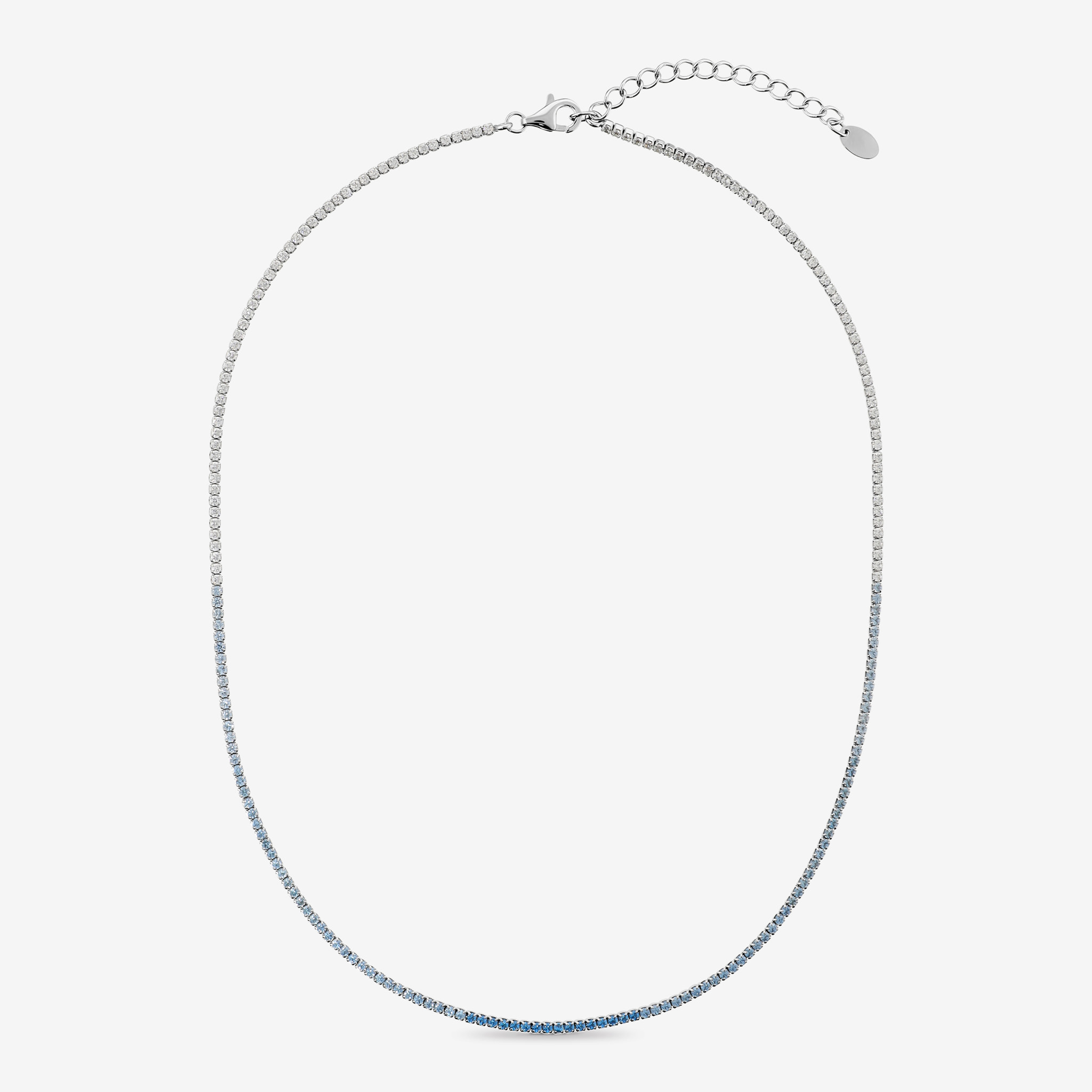 Collana Tennis con Cubic Zirconia Blu 1.5mm