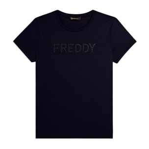 T-shirt manica corta con logo FREDDY in strass