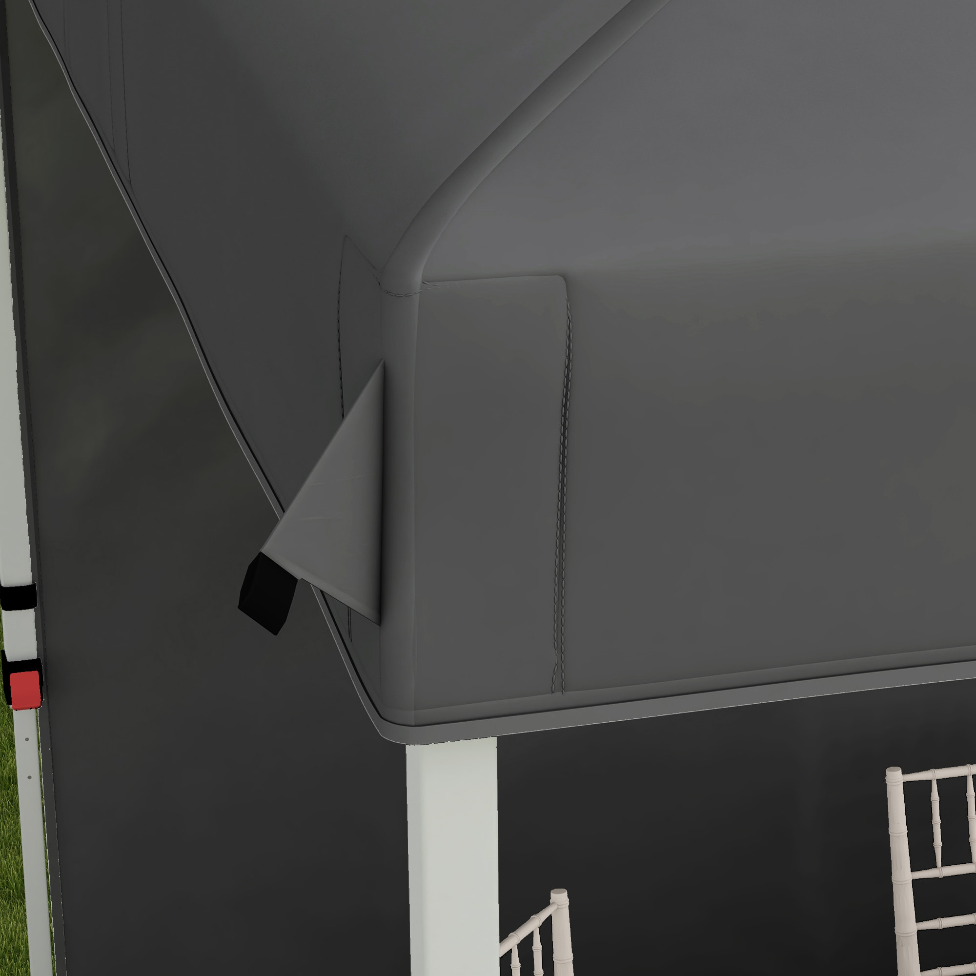 Carpa Plegable 2,5x2,5 m Cenador de Jardín con 1 Pared Lateral Altura Ajustable en 3 Niveles Anti-UV Impermeable y Bolsa de Arena para Camping Fiestas Gris Oscuro