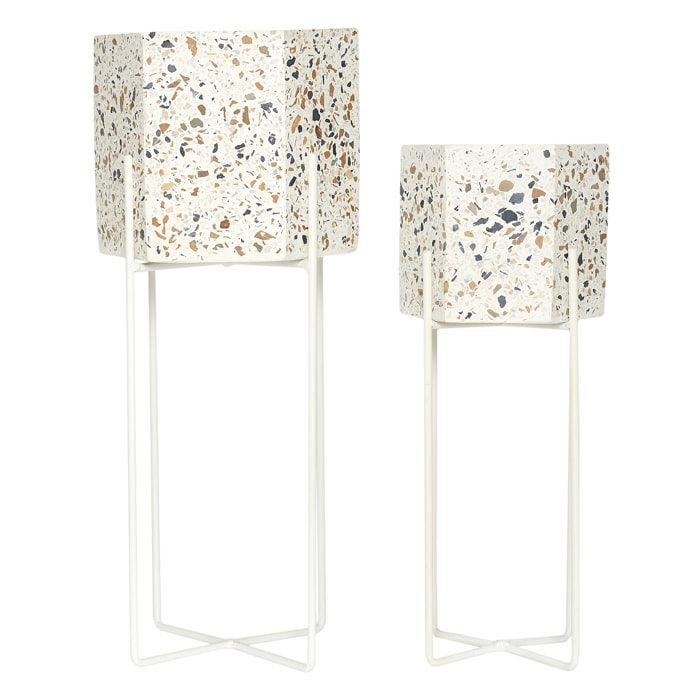 Lot De 2 Pot De Fleur Terrazzo