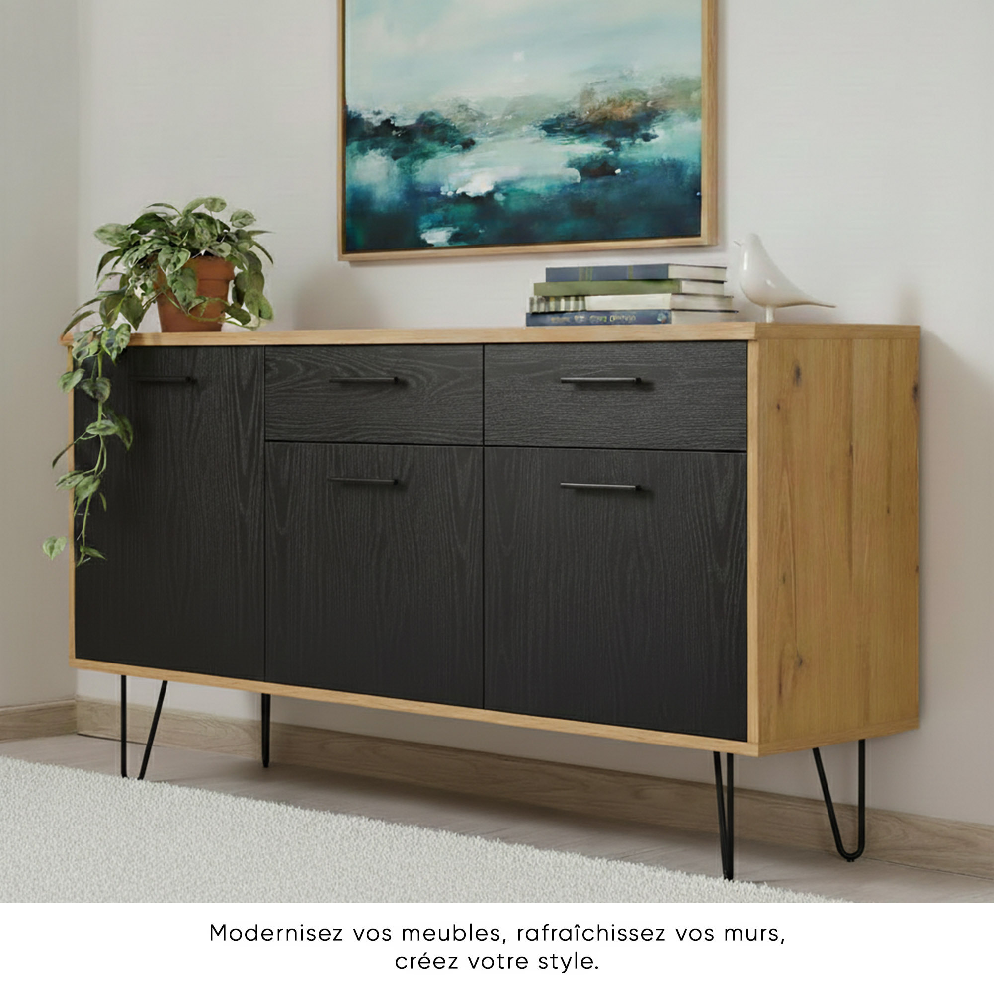 Rouleau adhésif protecteur effet bois noir au mètre - Autocollants Revêtement Adhésif Cuisine Meubles Salle de bain