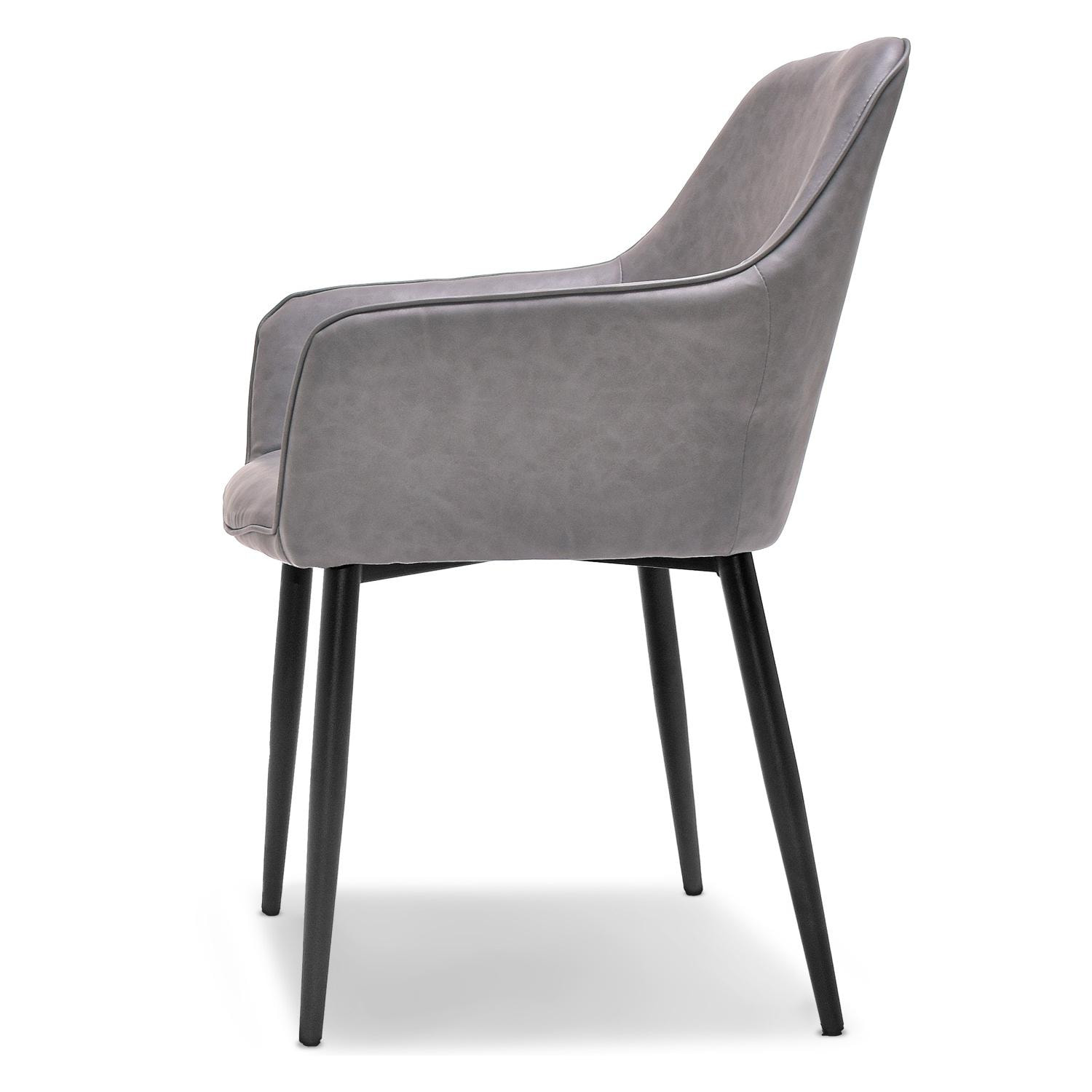 Milano - Set di 2 sedie di design in leatherette imbottita color grigio antracite