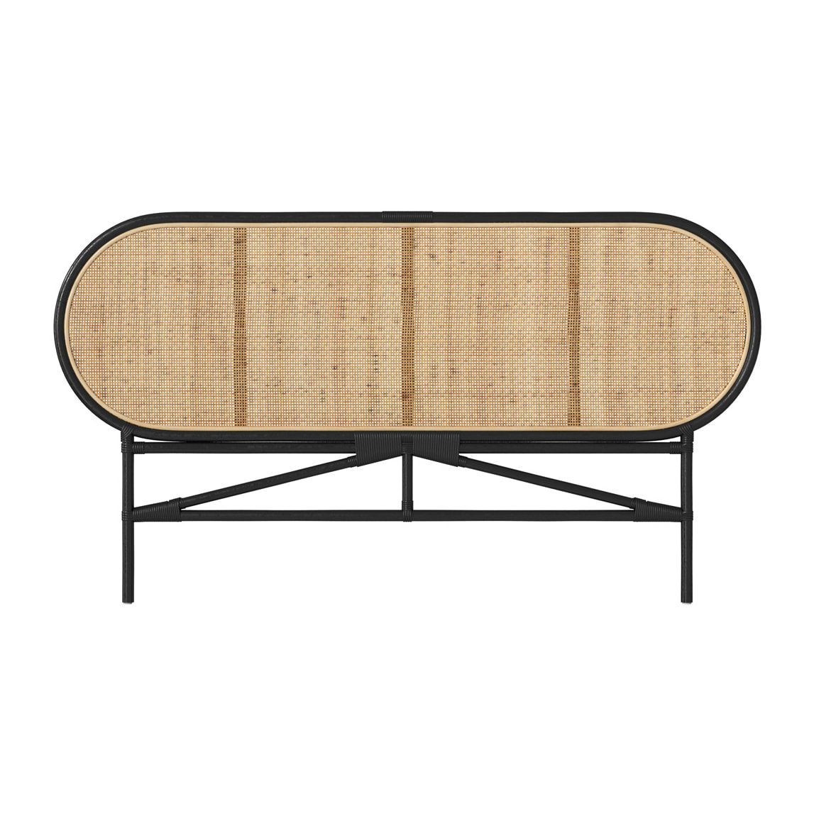 Tête de lit en rotin naturel et noir 140 cm - Navahino