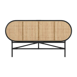 Tête de lit en rotin naturel et noir 140 cm - Navahino