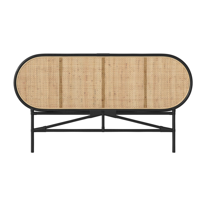 Tête de lit en rotin naturel et noir 140 cm - Navahino