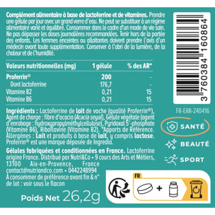 Nutri&Co Lactoferrine Brevetée Proferrin® - Système Immunitaire - 60 gélules Vegan