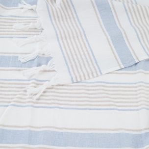 Toalla pareo algodón rayas Jorne color azul