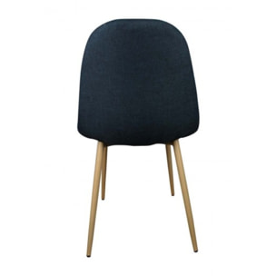 Chaise scandinave en tissu piètement effet bois - LOLA