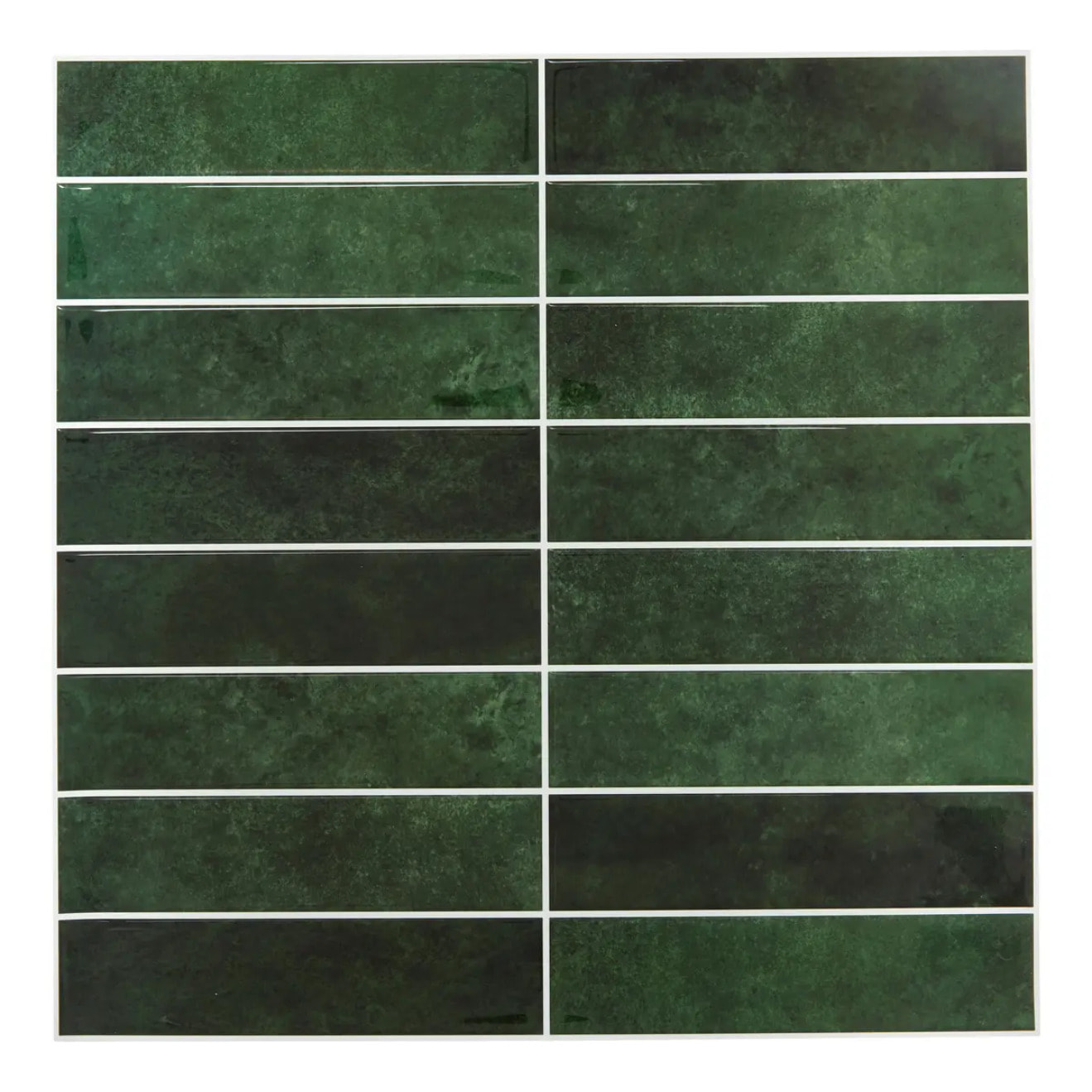 2 stickers muraux Caro rectangles 30x30cm vert foncé