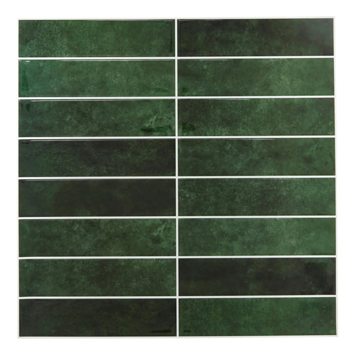 2 stickers muraux Caro rectangles 30x30cm vert foncé