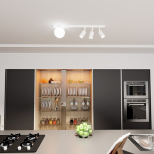 Faretto da soffitto Baster in acciaio bianco opaco