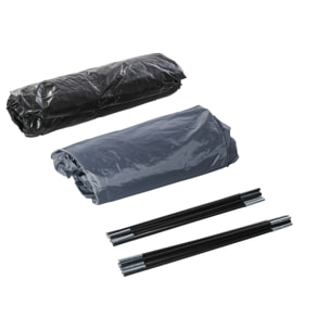 Tienda de Campaña para 3 Personas Tienda de Camping Doble Capa con Ventanas 2 Bolsillos y Bolsa de Transporte 250x300x130 cm Gris y Azul