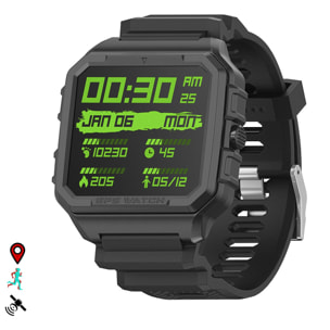 Smartwatch X2 con GPS, cardiofrequenzimetro e monitor O2 nel sangue, bussola. Varie modalità sportive, sommergibile, notifiche app.