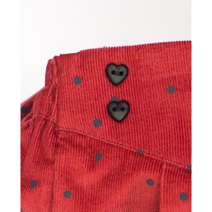 FALDA PANA LUNARES ROJA