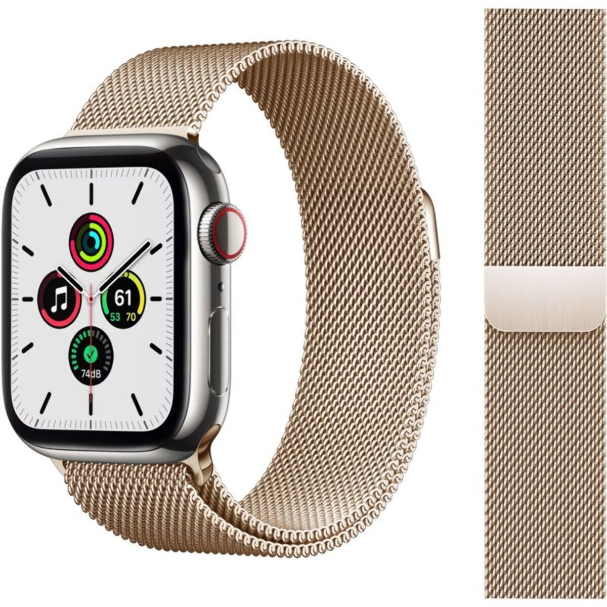 Bracelet ADEQWAT Apple Watch 42/44/45/49 mm titane Or