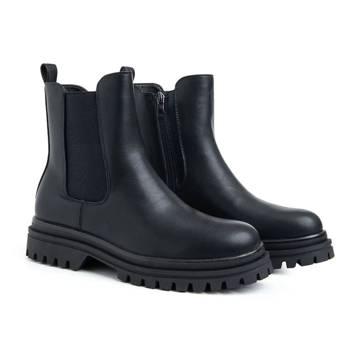 Biker con elastico laterale e fondo chunky - NERO