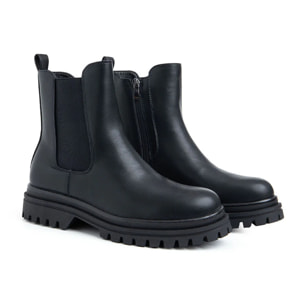 Biker con elastico laterale e fondo chunky - NERO