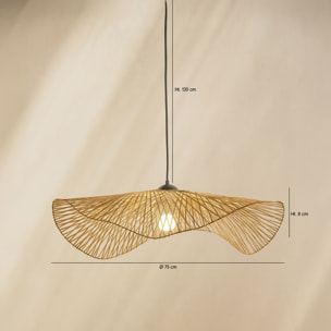 Suspension aérienne en bambou tressé 75cm CARAVELLE