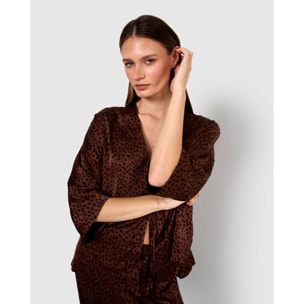 Blusa satén lazos grida teja