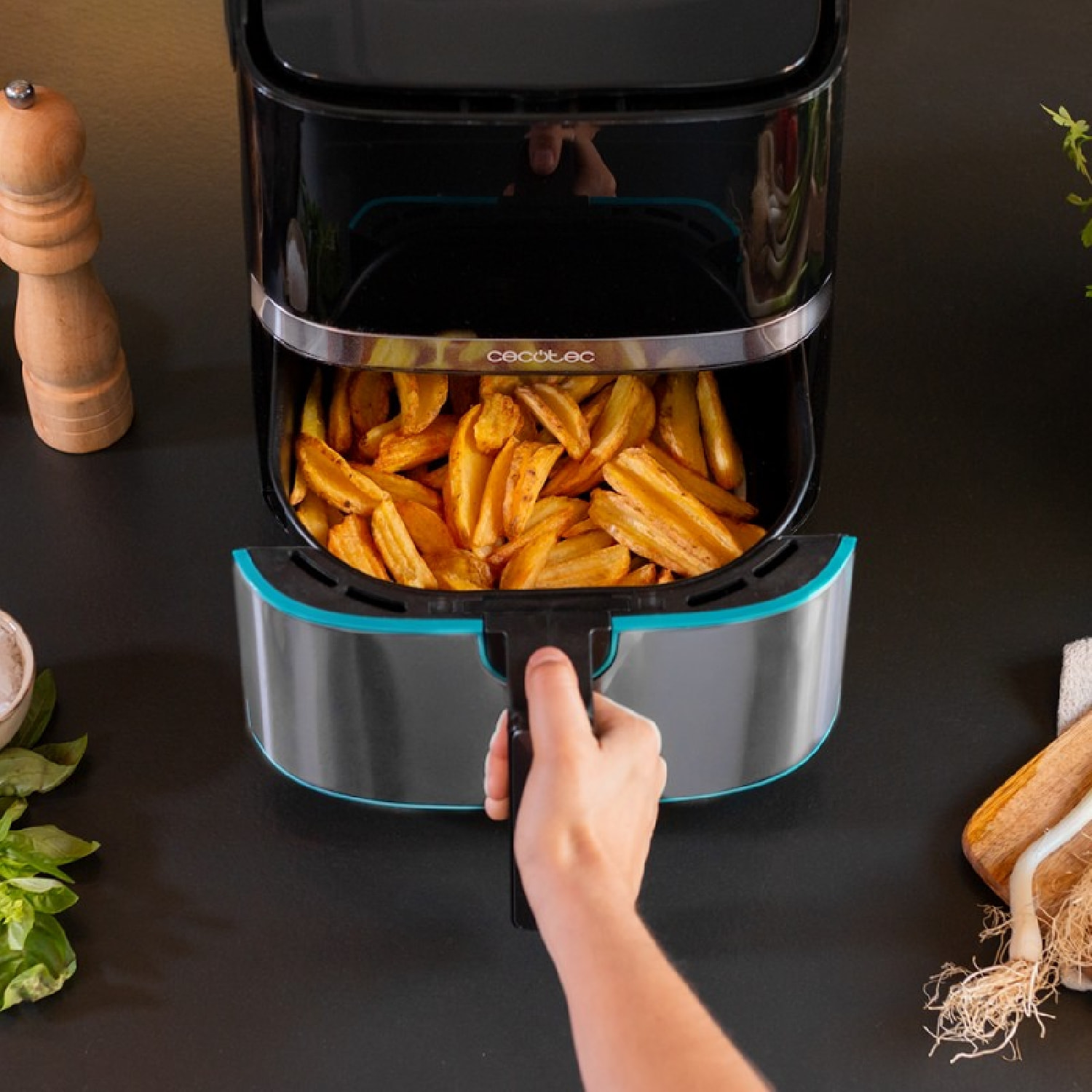 Cecotec Friteuse sans huile Cecofry Full Inox Pro 5500 avec accessoires