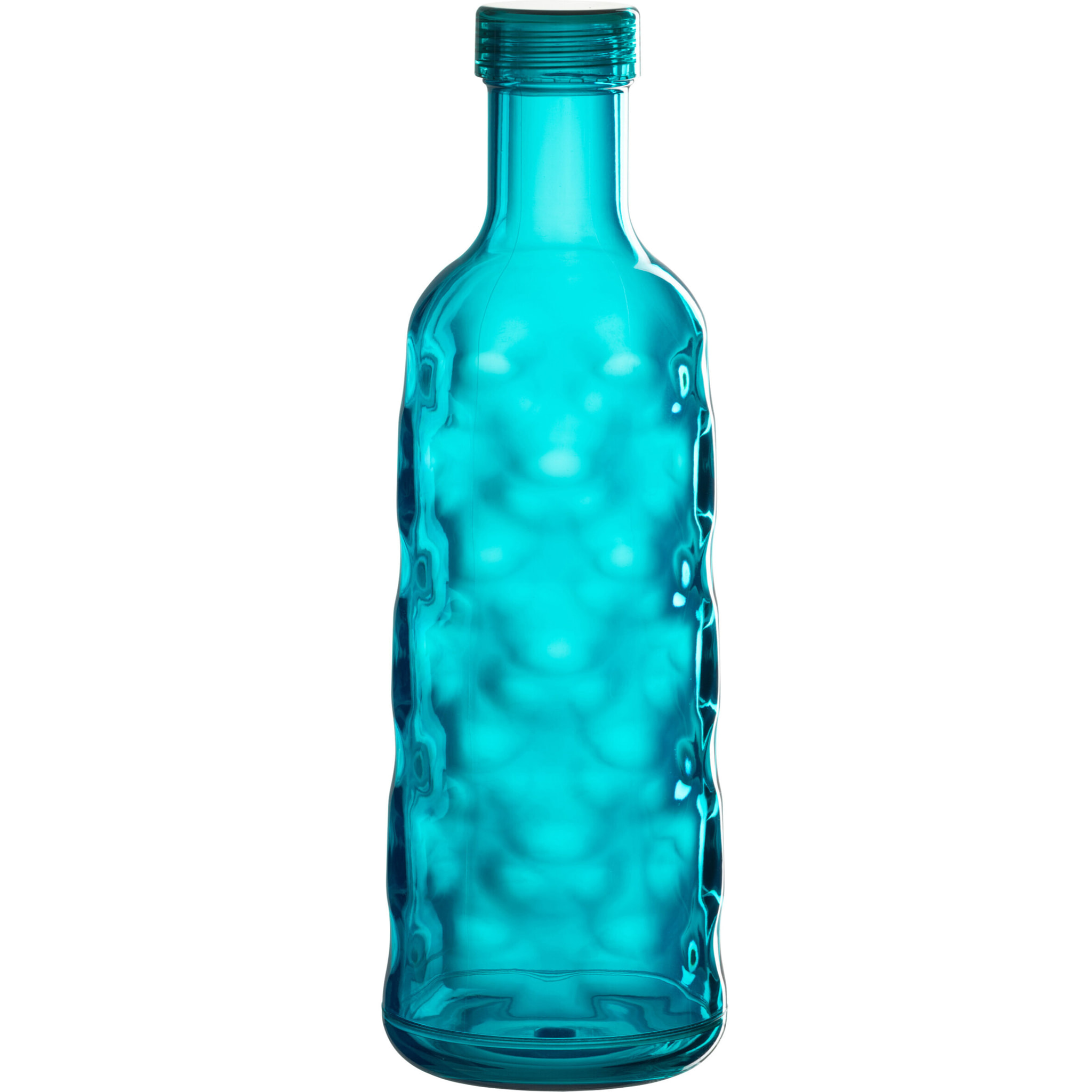 J-Line bouteille Martelée - plastique - bleu - boîte cadeau