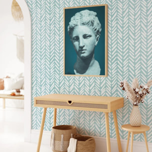 Carta da Parati Geometrica Azzurra Vintage