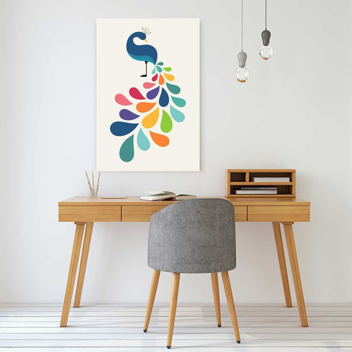 Tableau paon coloré Toile imprimée