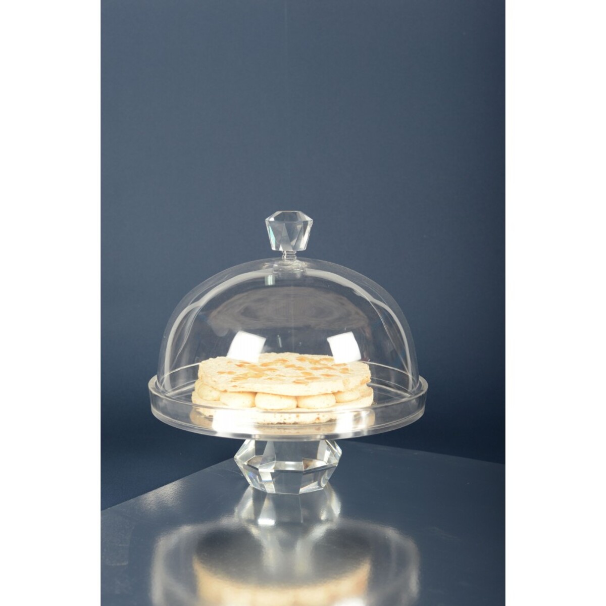 Cloche à gâteaux sur pied diamant en verre