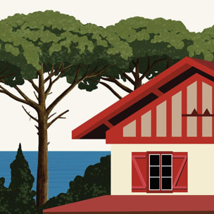 Papier peint panoramique Hossegor lac  Intissé