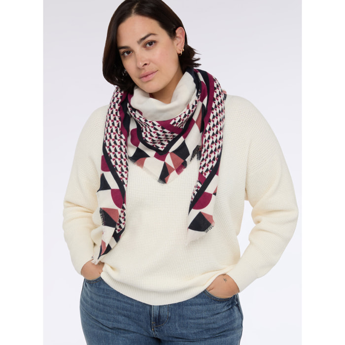 Fiorella Rubino - Foulard lungo con stampa geometrica - Bordeaux